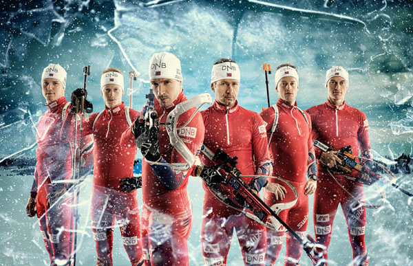 Photograph Jens Edgar Haugen Norwegian Biathlon Team on One Eyeland